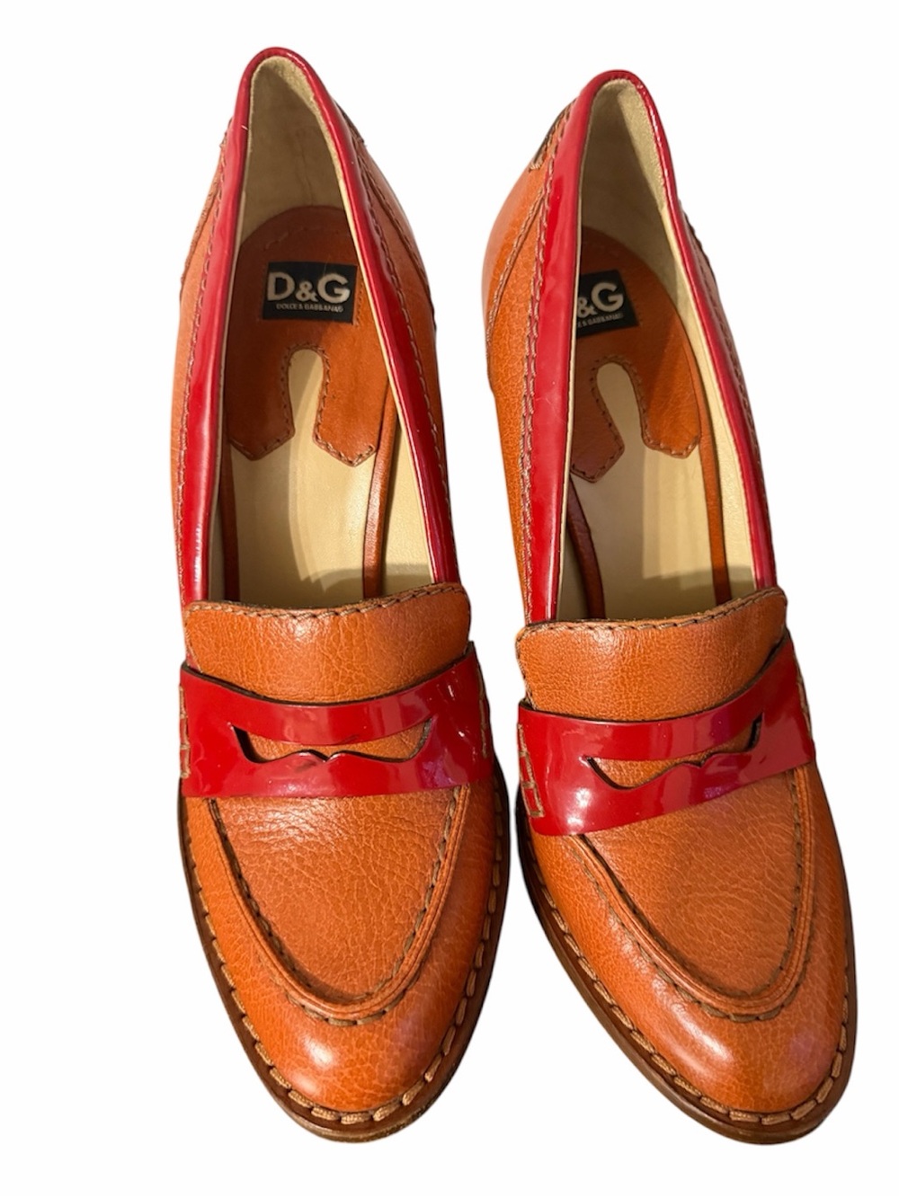 Dolce & Gabbana D&G Women’s Leather Heels Size 40 Brown Red Made in Italy - Picture 2 of 16